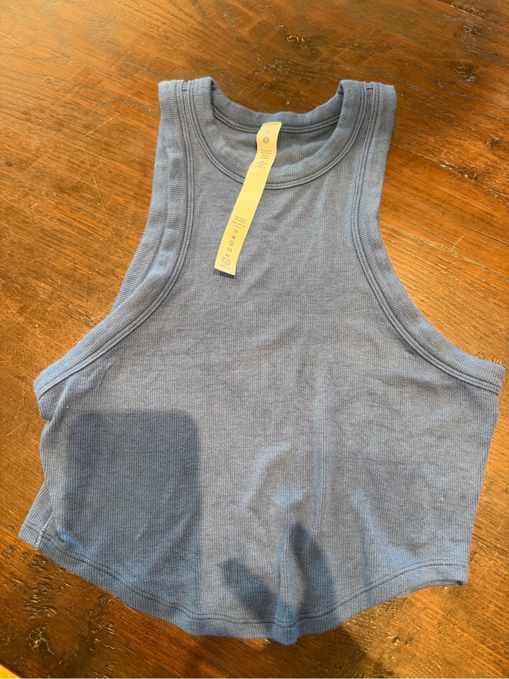 lululemon athletica Ribbed Crop Tank — Blue
